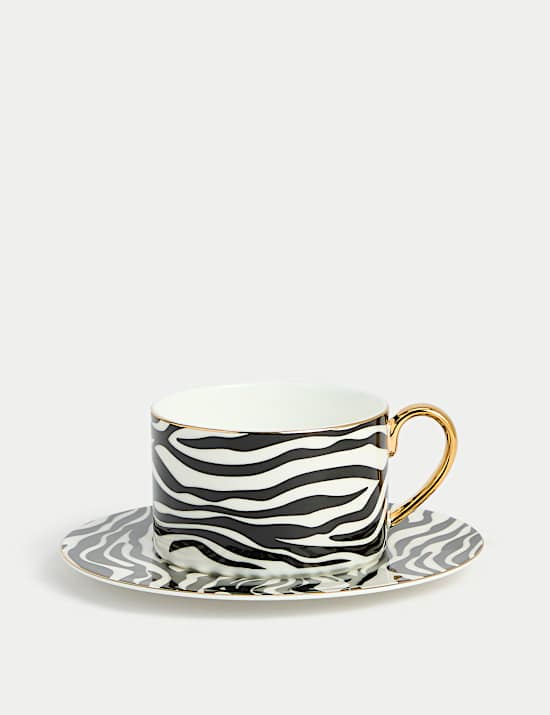 Bone China Zebra Cup & Saucer