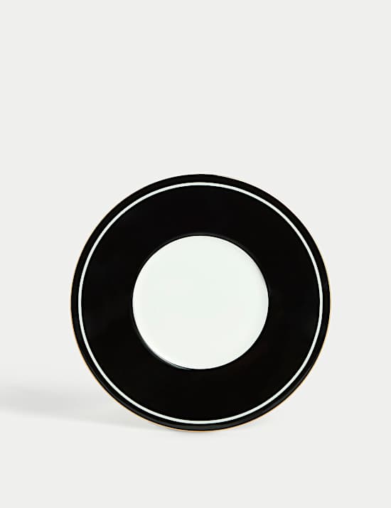 Tasse et soucoupe en porcelaine à rayures