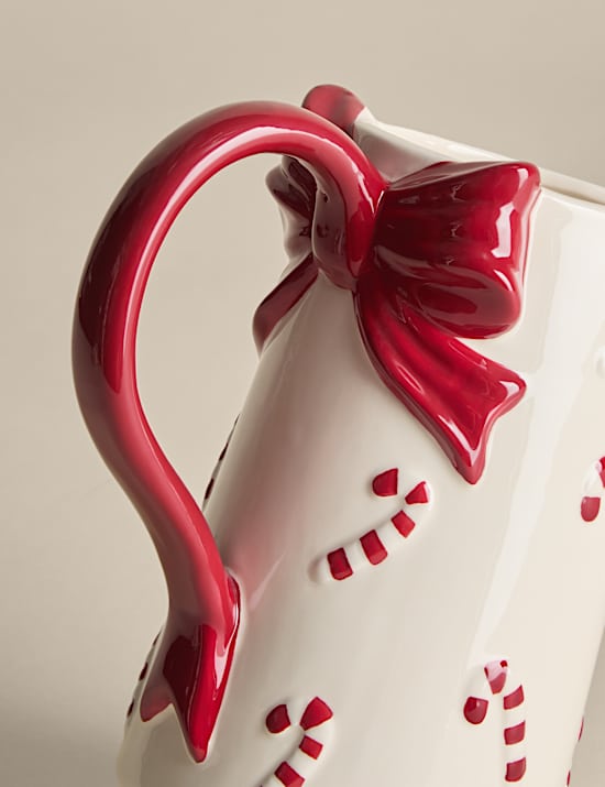 Candy Cane Bow Jug