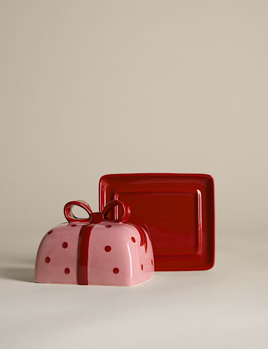 Spotty Bow Butter Dish
