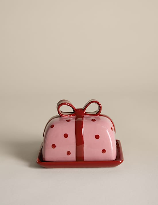 Spotty Bow Butter Dish