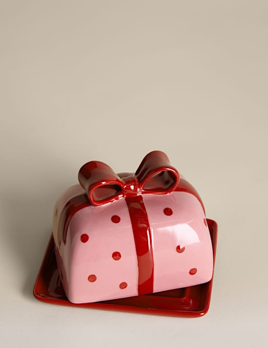 Spotty Bow Butter Dish