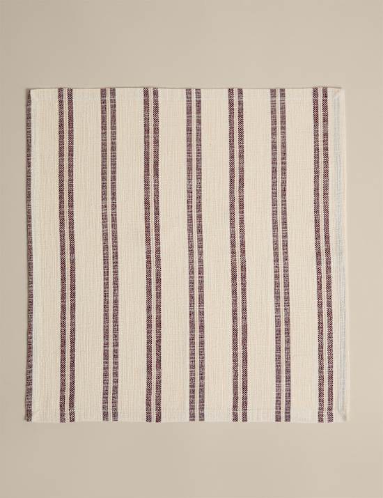 Set of 4 Cotton Rich Striped Napkins