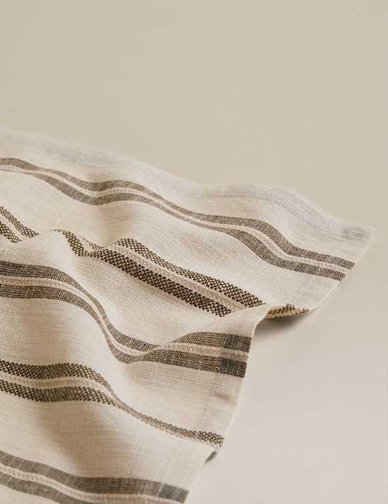Set of 4 Cotton Rich Striped Napkins