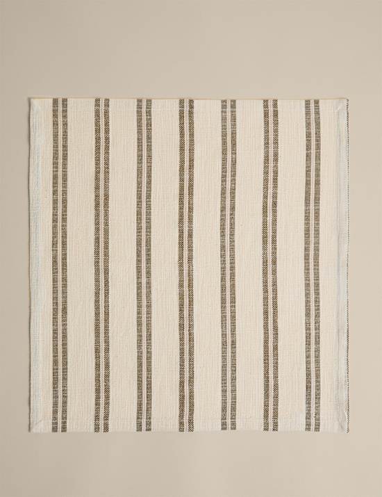 Set of 4 Cotton Rich Striped Napkins