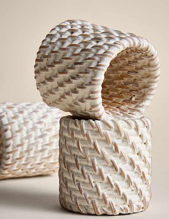 Set van 4 rotan servetringen