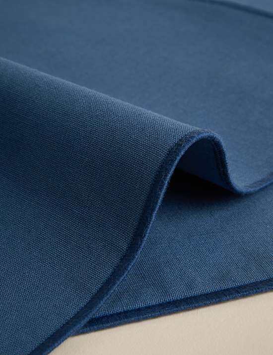 Set of 2 Cotton with Linen Embroidered Edge Placemats