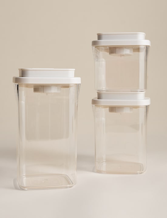 Set of 3 Mixed Size Vacuum Seal Storage Jars