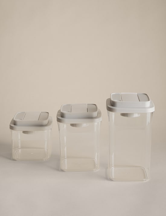 Set of 3 Mixed Size Vacuum Seal Storage Jars