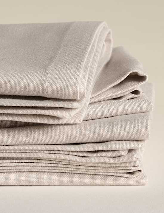 Πετσέτες με υψηλή περιεκτικότητα σε βαμβάκι και λινό σε σετ των 4