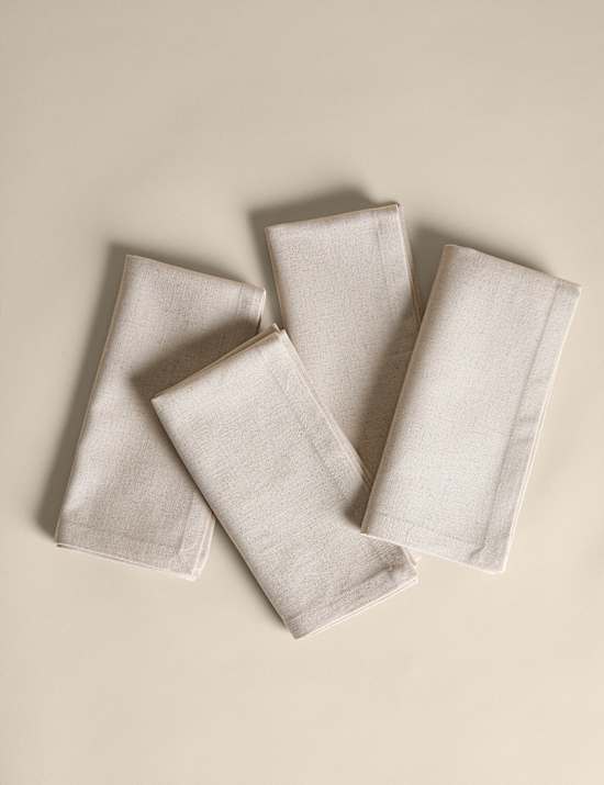 Πετσέτες με υψηλή περιεκτικότητα σε βαμβάκι και λινό σε σετ των 4