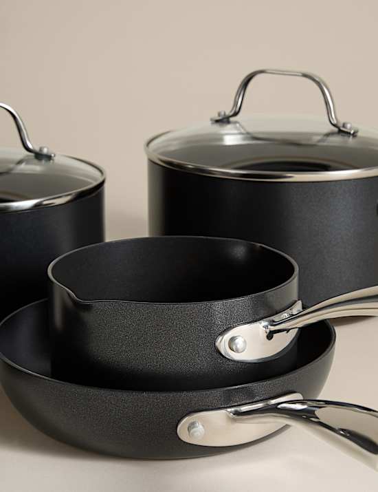 Lot de 5 casseroles antiadh&eacute;sives en aluminium
