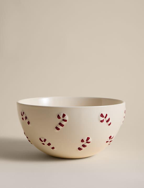 Large Candy Cane Serving Bowl