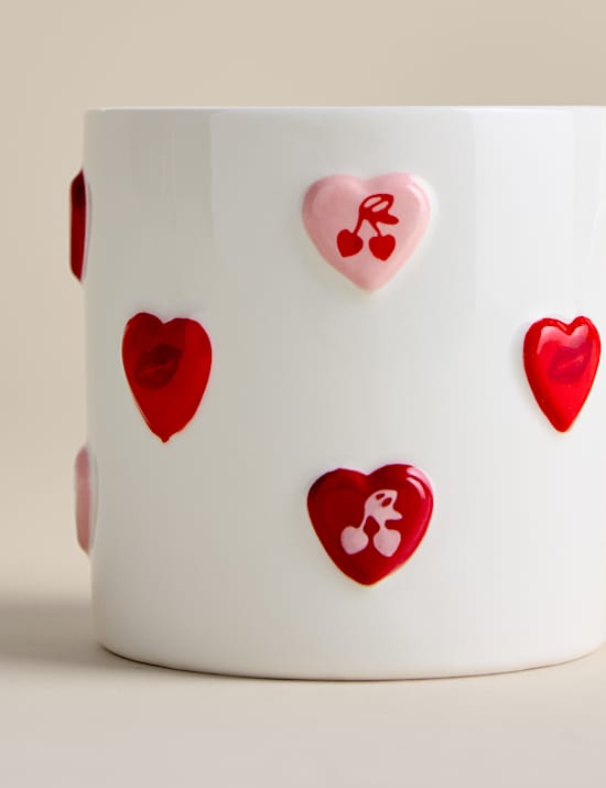 3D Hearts Valentines Mug