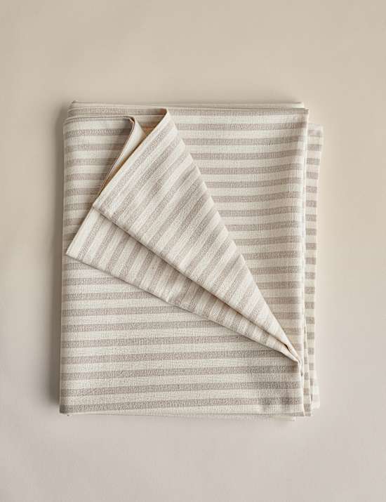 Cotton with Linen Striped Tablecloth
