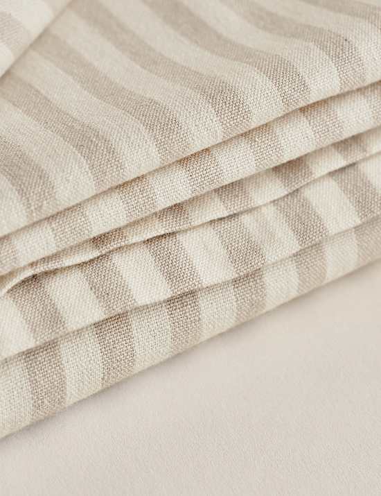 Cotton with Linen Striped Tablecloth