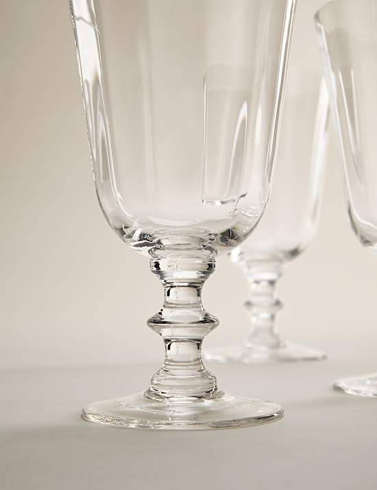 Set of 4 Soda Optic Wine Glasses