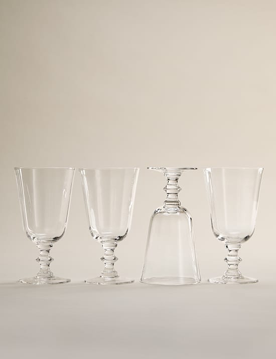 Set of 4 Soda Optic Wine Glasses