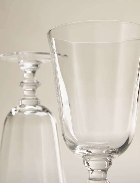 Set of 4 Soda Optic Wine Glasses