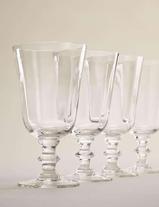 Set of 4 Soda Optic Wine Glasses