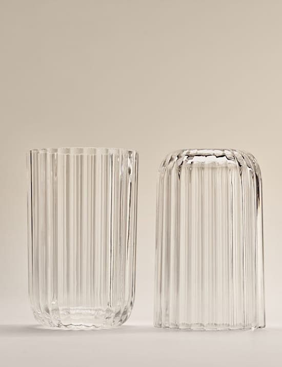 Set of 4 Ribbed Picnic Hi Ball Glasses