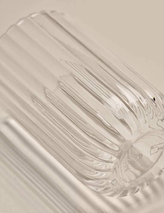 Set of 4 Ribbed Picnic Hi Ball Glasses