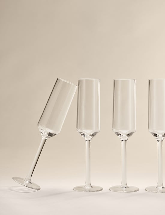 Set of 4 Angular Picnic Champagne Flutes