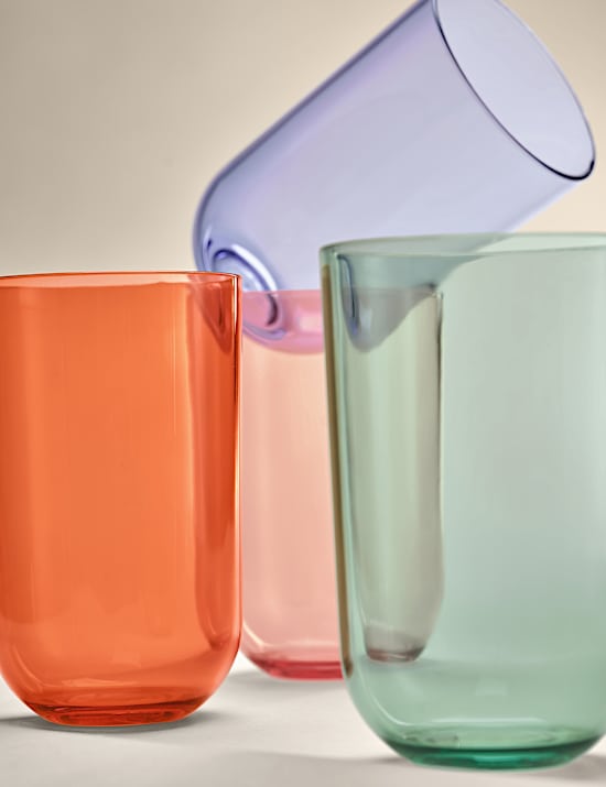 Set of 4 Rounded Picnic Hi Ball Glasses