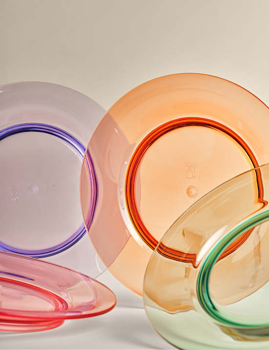 Set of 4 Rounded Picnic Dinner Plates