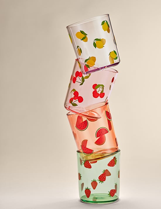 Set of 4 Summer Brights Picnic Tumblers