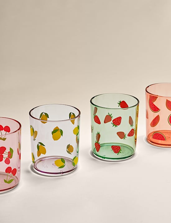 Set of 4 Summer Brights Picnic Tumblers