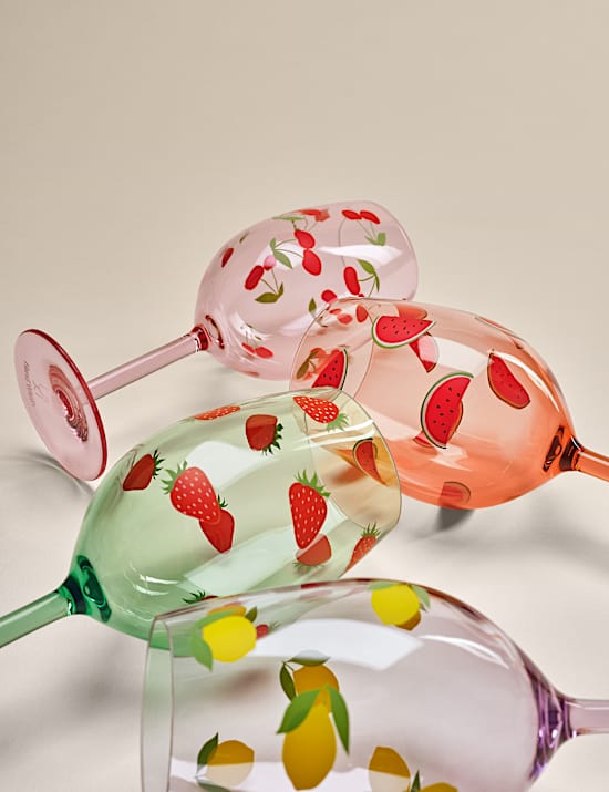 Set of 4 Summer Brights Picnic Wine Glasses