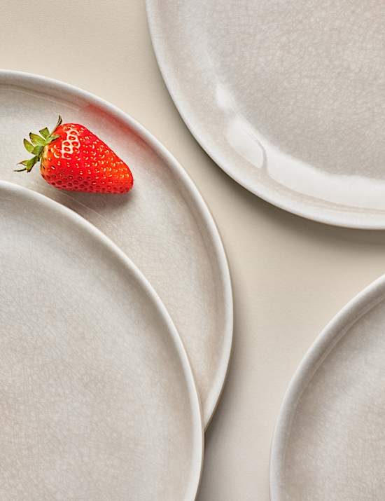 4er-Set Picknick-Essteller mit reaktiver Glasur