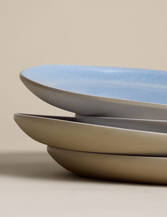 Set of 4 Linen Reactive Picnic Side Plates