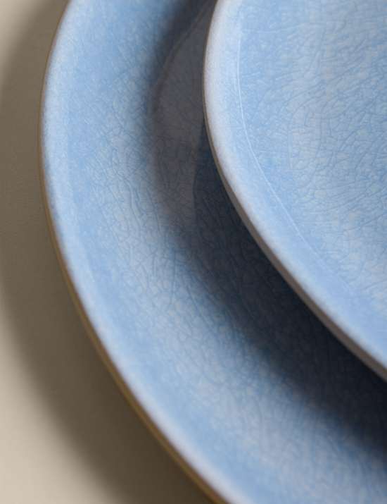 Set of 4 Linen Reactive Picnic Side Plates