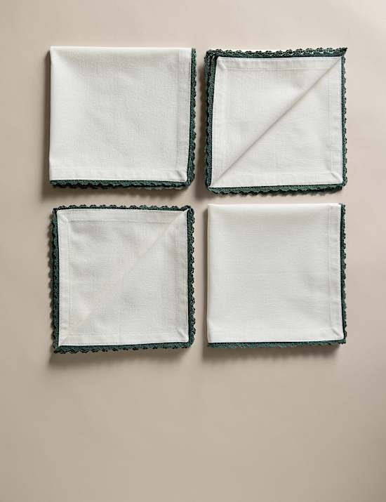 Lot de 4 serviettes de table 100 % coton