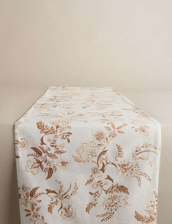 Pure Cotton Chintz Floral Table Runner