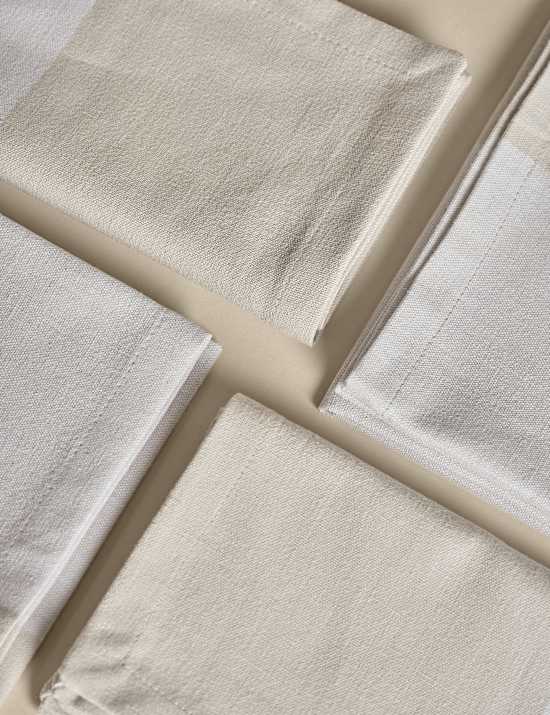 Set of 4 Woven Banded Napkins