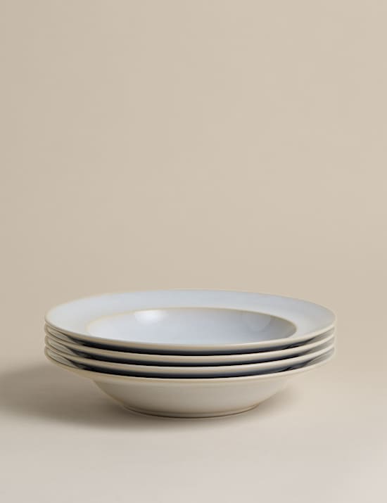Service de 4 assiettes &agrave; p&acirc;tes de rangement