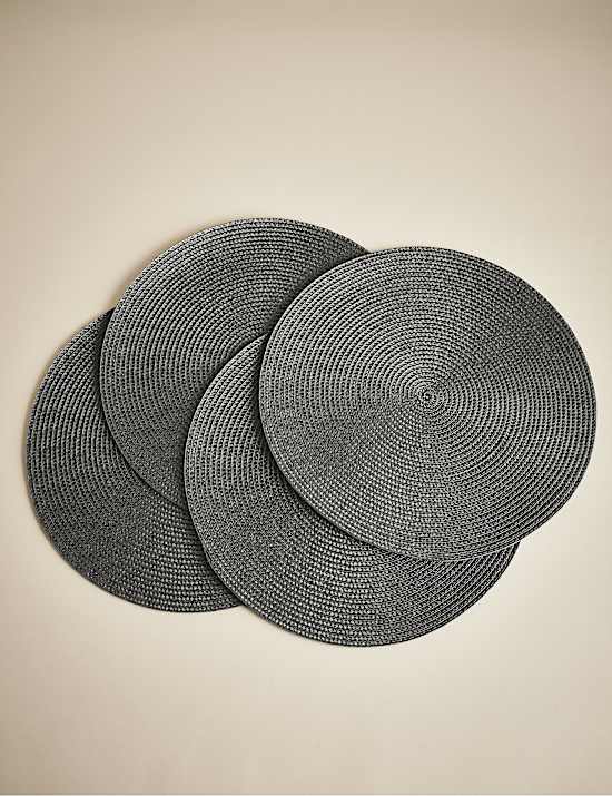 Set of 4 Round Woven Placemats