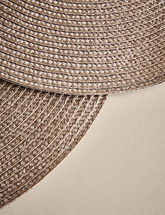 Lot de 4 sets de table tissés ronds