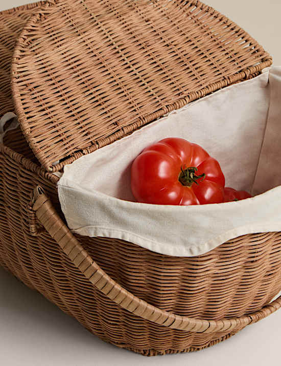 Wicker Picnic Hamper with Wine Holder