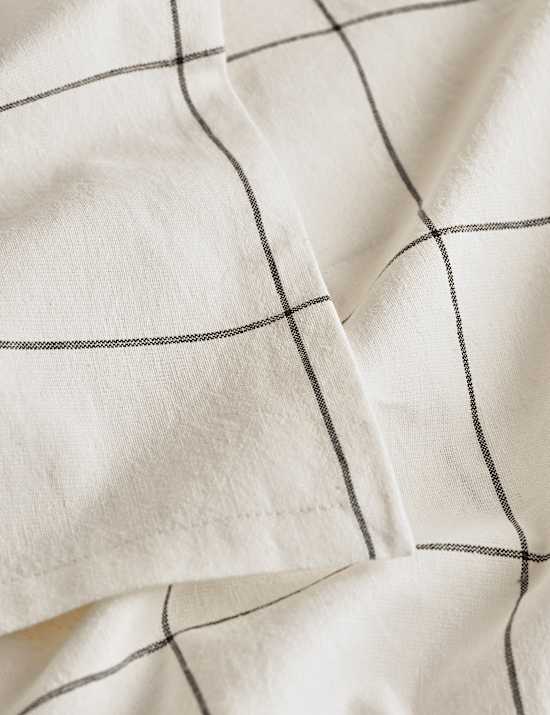 Cotton with Linen Checked Tablecloth