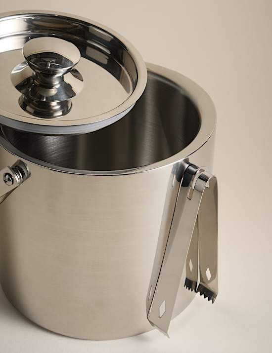 Metal Ice Bucket with Tongs