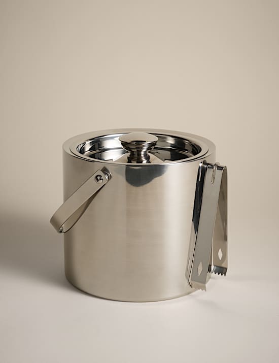 Metal Ice Bucket with Tongs
