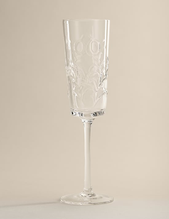 Set of 2 Embossed Floral Champagne Flutes
