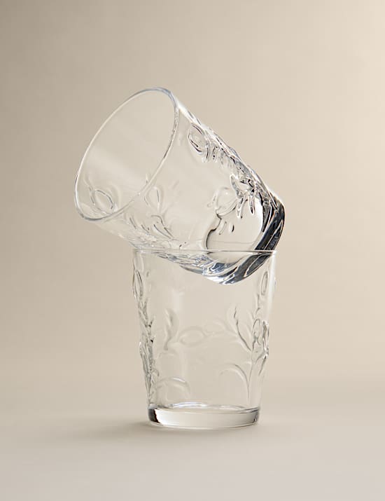 Set of 2 Embossed Floral Tumblers