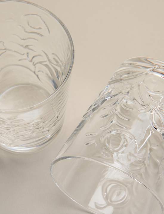 Set of 2 Embossed Floral Tumblers