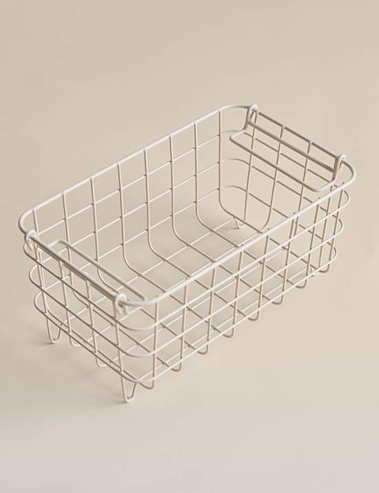 Petit panier de rangement empilable en fil de fer
