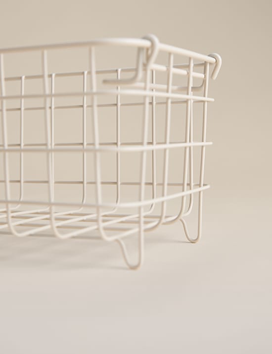 Petit panier de rangement empilable en fil de fer
